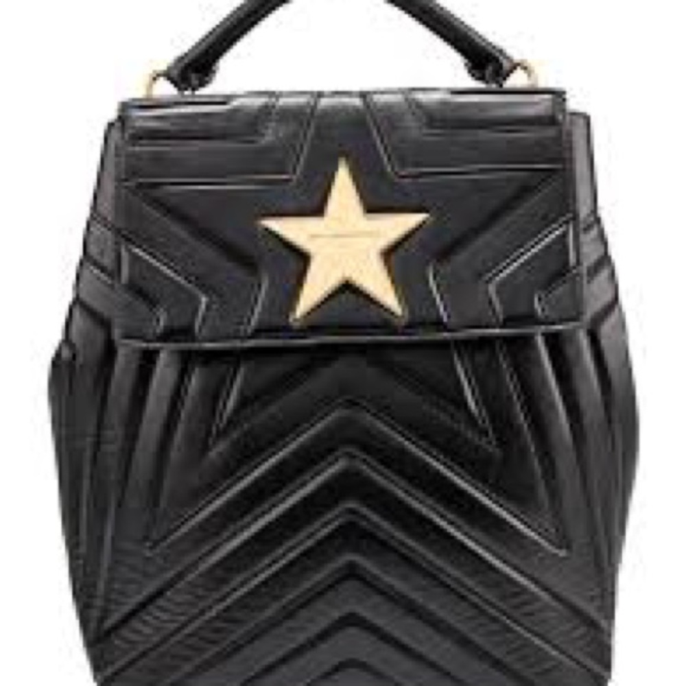 Stella McCartney Black Backpack with Gold Star Vegan Leather